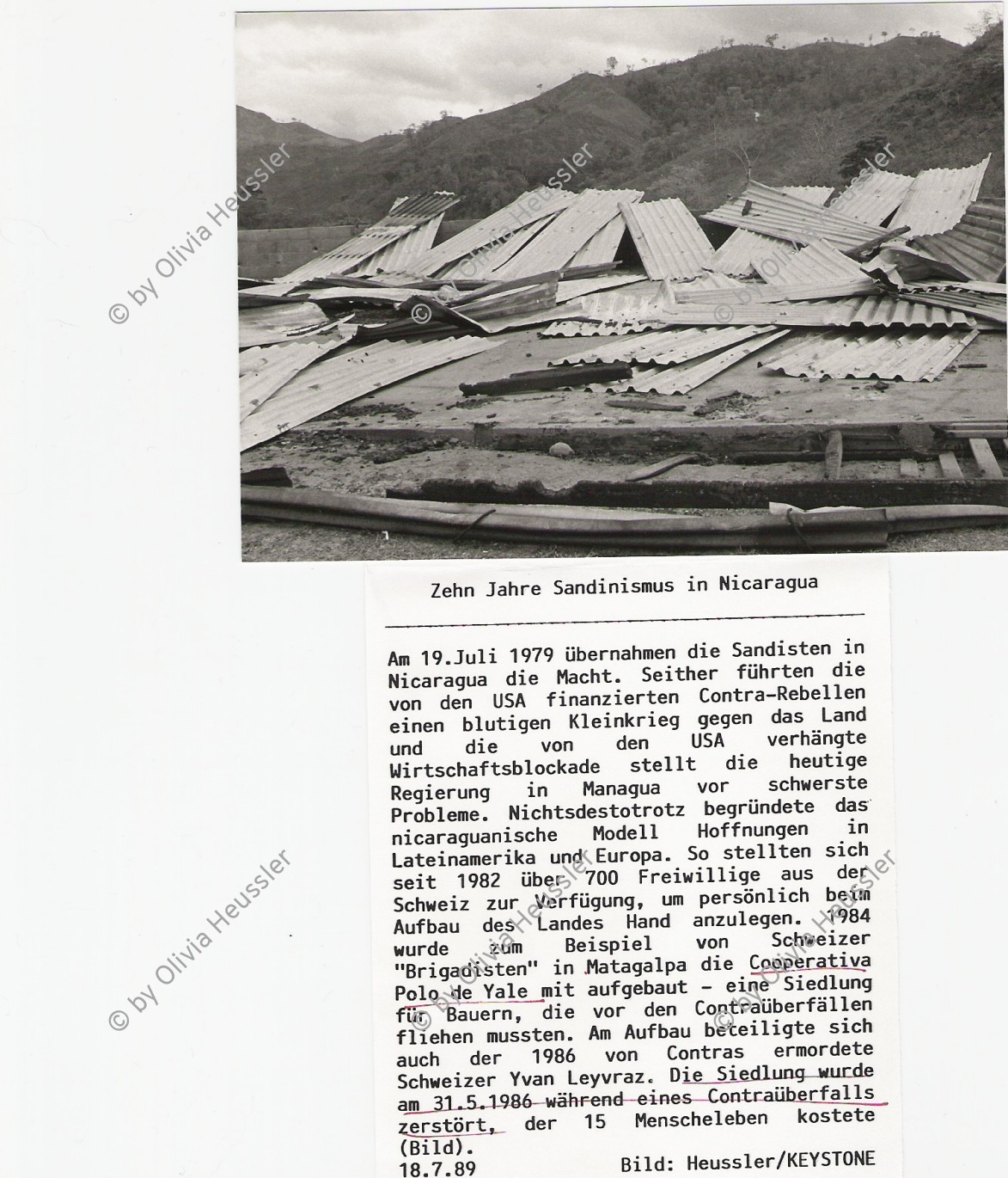 Image of sheet 19860120 photo 25: Press archive printed media published with the use of a photography by Olivia Heussler: keystone.