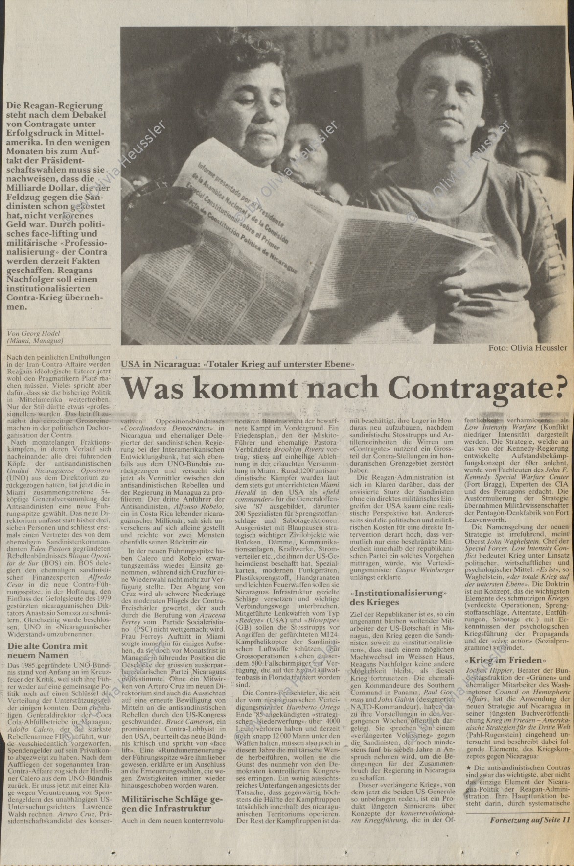 Image of sheet 19860130 photo 34: Press archive printed media published with the use of a photography by Olivia Heussler: WOZ Wochenzeitung.