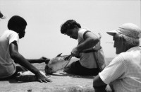 Image of sheet 19860170 photo 10: Frauen an der Türe. Menschen am Malecon, Habanna Kuba 1986. Schülerinnen in Uniform, Cuba.
Graffiti Polizeikontrolle Paris, France.
Strasse in Habanna. Junge spielen an der Quaimauer mit einem Fisch. Arbeiterinnen posieren. Hotel Caribbean und alter Kahn. Habannas leere Hafenstrasse. Meer Kindergruppe mit Fisch und Katze. Niagara Schwimm und altes Auto. Kleine schwarze Schulmädchen. Wandmalereien in Paris. Tinguely brunnen und Polizei kontrollieren Asylanten und Musiker. 33- 38 Paris.
Kuba 1986