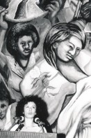 Image of sheet 19870010 photo 1: Personen. Lea Guido spricht vor einer Wandmalerei Graffitti,  am Fest Akt für den internationalen Frauentag. Nicaragua √
8. März 1987

© 1987, OLIVIA HEUSSLER / www.clic.li