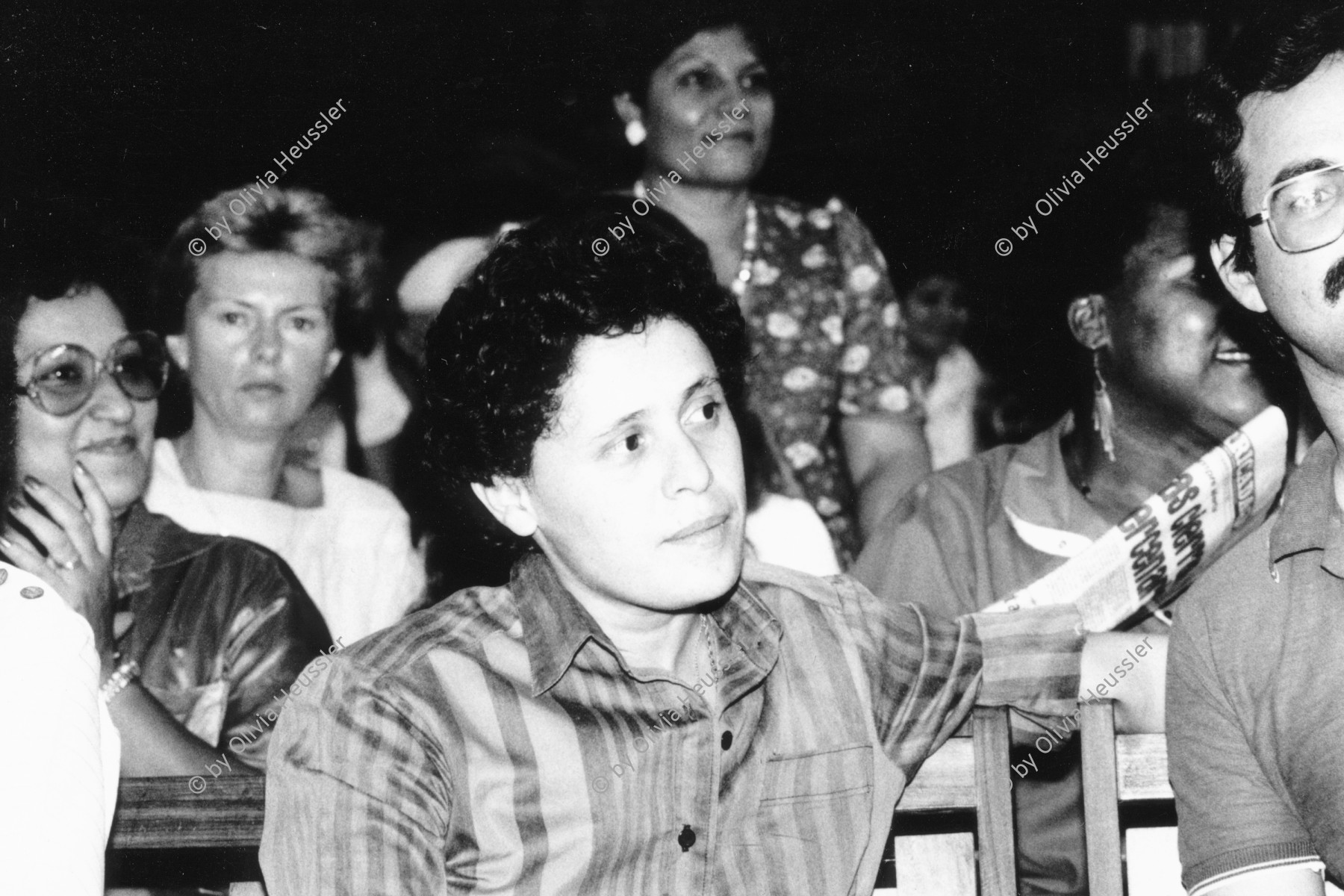 Image of sheet 19870010 photo 16: Dora Maria Tellez feiert am Fest Akt für den internationalen Frauentag. Nicaragua 
Tag der Frau √
Managua
8. März 1987

© 1987, OLIVIA HEUSSLER / www.clic.li