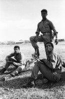 Image of sheet 19870021 photo 13: In Rama-Key eine kleine Familie  Miskito Kinder sitzen um ihre schwangere Mutter. Hund auf Kalb. Militär Army FSLN Sandinisten Sandinist Im Militärischen Ausbildungslager in Bluefields, sandinistische Soldaten marschieren in Reih und Glied an der heissen Sonne. Bockspringen. Vogel sitzt in Palme. Soldat macht Peace-Victory Zeichen. Schweizer Rundschau TV-Journalistin Annemarie Friedli SF. Soldaten bewaffnet im Feld. Hafen von Bluefields. Siedlung.

Región Autónoma del Atlántico Sur (Spanish for Autonomous Region of the Southern Atlantic), sometimes shortened to RAAS, is one of two autonomous regions in Nicaragua. It covers an area of 27,407 km² and has a population of 382,100 (2005 census). The capital is Bluefields. Nicaragua 1987