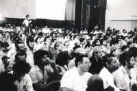 Image of sheet 19870030 photo 12: 'Cara al Pueblo' mit Cmdte. de la Revolucion Daniel Ortega Gewerkschaftsführer und Arbeiter in der Casa de Gobierno in Managua. Veranstaltung für Kritik an der Politik der Regierung von Ortega. Vorallem in der Versorgung. Nicaragua 1987 √ Sandinist Sandinismus Democratic System