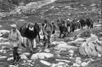 Image of sheet 19870251 photo 11: Frauen Protest Wanderung gegen den Plan eines Pumpspeicherkraftwerks im Val Madris Passüberquerung