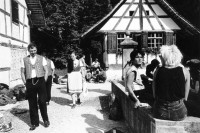 Image of sheet 19870270 photo 25: Während einer Besetzung gegen Wohnungsnot im Freilichtmuseum Ballenberg. Bern 09.87 1987 √

Besetzung des Freiluft Museums Ballenberg am Eidg. Bettag. durch Protest Demonstrant Innen gegen die Wohnungsnot in Zürich.

Bern Europe housing switzerland swiss museum protest occupied occupation problem open air banner

Ballenberg is an open air museum in Switzerland that displays traditional buildings and architecture from all over the country. Located near Brienz in the municipality of Hofstetten bei Brienz, Canton of Berne, Ballenberg has over 100 original buildings that have been transported from their original sites