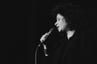 Image of sheet 19880220 photo 21: Die nicaraguanische Sängerin Norma Elena Gadea singt in der Roten Fabrik, Zürich 1988.