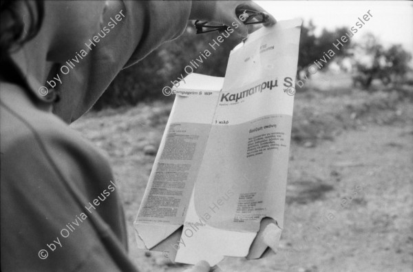 Image of sheet 19880350 photo 7: frtsg. 880340 Tassos Mutter Mara Cathy und Tassos Vater im Gewächshaus.  Alte Bäuerin in Schwarz Frauen an Bushaltestelle. Portrait Frau in Busshaltestelle. Am Buss. Meeresbucht von oben. altes Steinhaus. Portrait Daniela Venegoni und Tobias Eugster Hippie. Daniela mit vehülltem Kopf nackt am Strand. Dani und Tobias. Tobias. Gefängnis von Galatas. Mann grilliert Schaf. Kreta Griechenland 1988