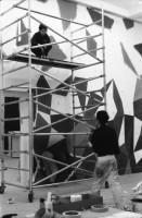 Image of sheet 19880802 photo 35: Wandbemalung von Sol leWitt in der Schweiz, 1988.
für SI Ausstellung Zug (?)