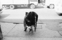 Image of sheet 19881020 photo 0: Frau in Rollstuhl spielt mit kleinem Hund. Strassenszene. Beim Mercado Central. kleines Mädchen mit kleinem Geschwisterchen in Tragtuch gewickelt bettelt bei US-Amerikanischen Touristen. Im Markt. Autobus Bus und Militär. Arbeiter auf Busdach. Lastwagen mit Eternit-Dächer. In Bar. Guatemala 1988
Nicaragua libre