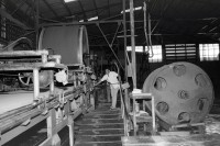 Image of sheet 19881030 photo 8: In der Eternit Fabrik 'Nicalit' in Nicaragua wird noch mit Asbest aus der ehemaligen Sowietunion UDSSR gearbeitet. 1988 √

Asbesthaltige Produkte fuer den Gartenbau, am 19. Dezember 1988 in der Nicalit Asbest-Fabrik in San Rafael del Sur in Nicaragua, Zentralamerika. Die Nicalit gehoert zum Schmidheiny-Konzern, der weltweit in verschiedenen Fabriken Produkte mit Asbestfasern herstellt. Jahre danach sind viele ehemalige Asbest-Arbeiter an Asbestose erkrankt, einer Krankheit die durch die Asbestfasern ausgeloest wird. Die wenigsten dieser Arbeiter erhielten Entschaedigungen, nachdem die gesundheitsschaedigenden Eigensschaften von Asbest bekannt wurden, die meisten sind ihrer Krankheit
Reportage über die Produktion von mit Asbest produziertem und mit neuer Technologie hergestellem Material bei der damaligen Schmidheiny Tochter Nicalit in San Rafael del Sur.
Viele der ArbeiterInnen leben heute nicht mehr, das sie ohne Schutz gearbeitet haben.