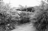 Image of sheet 19881070 photo 26: Eingang der Nicalit werke in San Raffael del Sur. Arbeitet mit Asbest. Funde re: Carlos A. Noguera Dir. Ejecutivo Fundacion Nicaraguense de Desarollo. apt. 2598 Managua. Strassenszene. Menschenschlangen. Kinder. Cafeteria Casa de Gobierno Kultur. Baumwurzeln. Nackte Kleinkinder auf dem Gehsteig. Strassenkind Knabe mit Banknoten Junge mit Geldscheinen vor der 'Banco de America' im vom Erdbeben zerstörten Gebiet der ehemaligen Altstadt Managuas. Nicaragua 1988