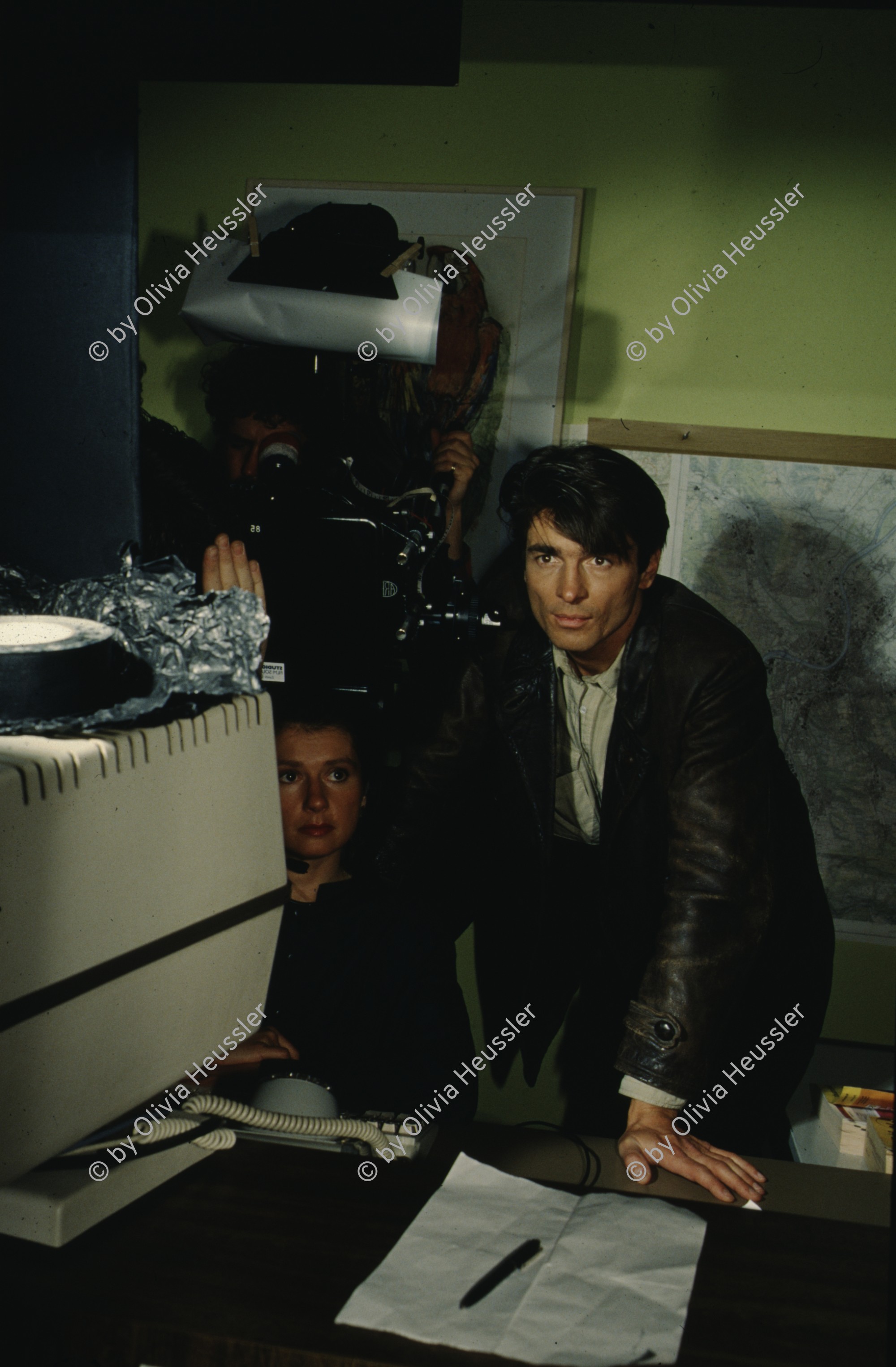 Image of sheet 19893003 photo 4: Dreharbeiten mit Stefan Gubser, Luzern 1989.
