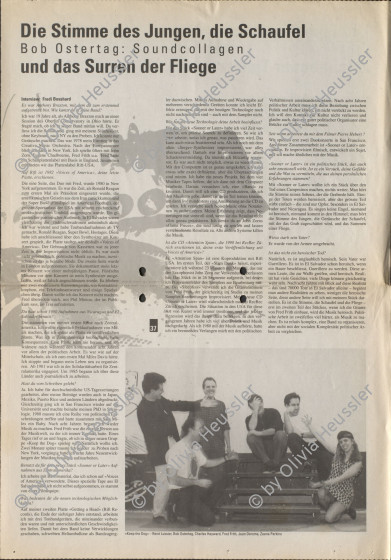 Image of sheet 19900190 photo 23: Gruppe 'Keep the Dog ' mit Fred Frith und Bob Ostertag. Portrait. FaZ und WOZ Konzert in der Roten Fabrik.