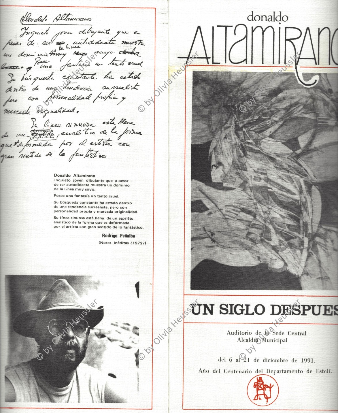 Image of sheet 19900240 photo 3: Portrait Donaldo Altamirano, Kunstmaler und Schriftsteller Esteli Nicaragua 1990 √ artist painter writer philosophe nicaraguan central american