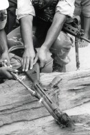 Image of sheet 19900310 photo 30: © 1990, OLIVIA HEUSSLER / www.clic.li
Diese unbrauchbaren Waffen aus Ost und West werden von den UNO-Friedenstruppen symbolisch zerstört. Honduras 1990 √

Während der Entwaffnungsaktion, der nicaraguanischen Contra-Rebellen (mehrheitlich unbrauchbarer Sturmgewehre, Mörser Granatwaffen Waffen aus Ost und West), durch die UNO - Friedenstruppen Truppen.

Die alten Waffen wurden im Friedensprozess den UNO UN - Schutztruppen übergeben und durch sie zerstört. Honduras. Yamales 04.90 1990 √
Contra Rebels Antisandinisten 
These unusable weapons from the contra troops are to be destroyed by UN peacekeepers weapon war soldier army rebels AK-47 rifle old contra rebels munition war