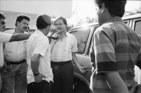 Image of sheet 19900370 photo 1: Am Tag vor der Präsidentschaftsübernahme begrüsste Portrait Daniel Ortega zum letztenmal ausländische Ministerpräsidenten. Die erste Parlamentssitzung verlief turbulent, da abgestimmt wurde ob in Zukunft die Abstimmungen geheim oder offen abgehandelt werden sollen. ital. Ministerpräsident Julio Andreotti, 6 + 10, Alfredo Christiani Nr. 3, 4, 5, + 7 Parlament in Managua. Nicaragua 1990

Alfredo Félix Cristiani Burkard, popularly known as Alfredo Cristiani (born 22 November 1947) was President of El Salvador from 1989 to 1994.