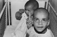 Image of sheet 19900450 photo 15: Diese von der Gesellschaft ausgestossener Kinder werden in einem Altersheim betreut. Ihre Situation sollte sich aber mit Unterstützung einiger int. Hilfswerke verbessern. Brasov Rumänien Romania 1990 Roma √