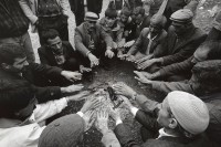Image of sheet 19901010 photo 10: Bauern waermen sich nach einer Beerdigung die Hande ueber dem Feuer, Lice Kurdische Tuerkei, 1990.

ohne Aufkleber


Aus: von Zeit zu Zeit Out of: from Time to Time
Kurdish peasents, warming their hands in sorrow during the funeral of Kudret Filiz (27) who had been killed by the Turkish army. Kudret had participated in a manifestation against the Turkish policy in Kurdistan an been shot.

Türkei Kurden Kurdistan Kurdish Turkey Turkish 1990 √

cover of: Kurds through the photographer's lens
http://www.amazon.com/Kurds-Through-photographers-Mark-Muller/dp/1904563864
Exhibition
Im Bestand der Fotostiftung Schweiz 30x40 cm Baryt Vintage 1990.012 B.0226
19901010_10