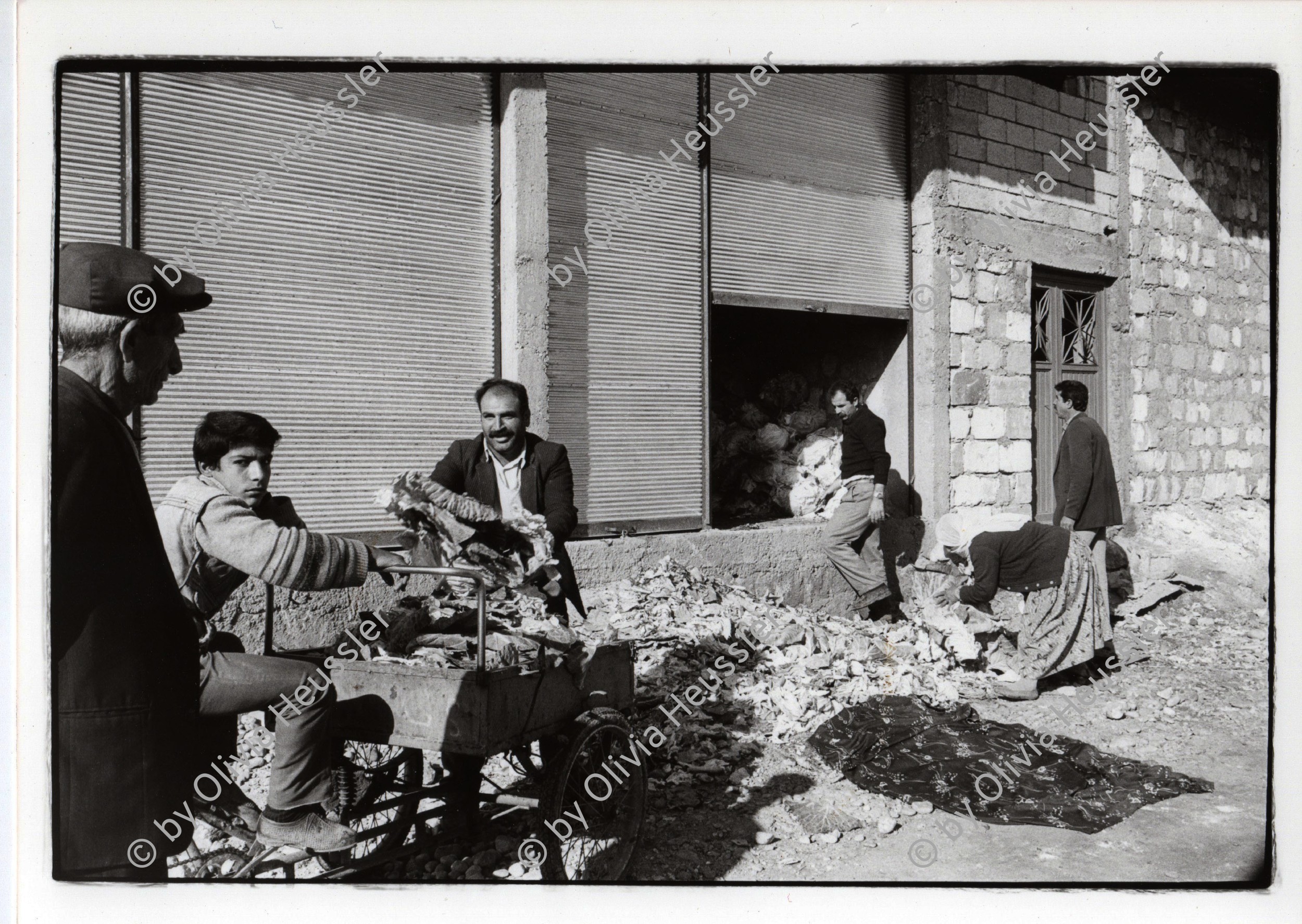 Image of sheet 19901030 photo 27: In der Strasse von Midyat arbeiten vorallem die Frauen. Kurdische Türkei Kurden Turkish Kurds Turkey Kurdish 1990 √