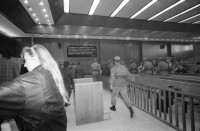 Image of sheet 19901090 photo 37: Staatssicherheitsgericht. Prozess gegen die kurdischen Anwälte: Vedat Aydin, Mustafa Oezer stehen vor dem Staatsrichter Anklagebank. 
Links Lissy Schmidt.
Schmidt, a German freelance journalist who worked with Agence France-Presse and the German newspapers Frankfurter Rundschau and Der Tagesspiegel, and a friend were shot and killed when gunmen opened fire on their car outside the city of Sulaymaniyah in the Kurdish-controlled area of northern Iraq. Journalismus
Kurds Kurden Kurdish Turkey Ankara Dec. 1990 √