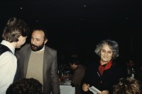 Image of sheet 19903006 photo 6: Prozess gegen drei kurdische Anwälte in Ankara, kurdische Türkei 1990.

 Im Staatsgericht Ankara. Der Prozess um den kurdischen Anwalt Vedat Aydin Nr. 5, der im Juli 91 von Todesschwadronen umgebracht wurde. Im Prozess wurden alle drei wegen Kurdisch sprechens verklagt, und später frei gesprochen. Mi: Ahmet Zeki Okçuoğlu, und re: Mustafa Oezer (HEP). In der Anklagebank. Umringt von türkischen Militärs. Die Verteidiger Innen, über 100, zogen sich unter Protest zurück und führten später ihre Plädoyer aus dem Zuschauerraum. Turkey Kurdish Kurds Die angeklagten kurdischen Anwälte v.l.n.r. Vedat Aydin, (Vedat Aydın, the Diyarbakır branch chairman of the now-defunct People’s Labor Party (HEP), was found dead on a road near Malatya on 7 July 1991, two days after armed men had taken him from his home in Diyarbakir.