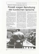 Image of sheet 19910010 photo 0: Prozess gegen die drei kurdischen Anwälte. Portrait Leiter des Türkischen Menschenrechtsverein in Ankara. Nevzat Helvaci. Während dem Prozess gegen die kurdischen Anwälte Vedat Aydin, Ahmet Zeki Okçuoğlu und Mustafa Oezer protestieren die Verteidiger Innen vehement gegen die Gerichtspraxis. Aydin wurde im Juli von türkischen Todesschwadronen ermordet. Ankara, Türkei 12.90 Kurdish Turkey Kurds. 
02.95 der türkische Anwalt und Mitglied der Regierungskomission zu Menschenrechtsfragen ist aus Protest von seinem Posten zurückgetreten. Angehörige der Komission haben einen Bericht zur Lage in der Türkei und Foltersituation zurückgehalten. aus TA.
Kunsthaus Ausstellung Biefer Zgraggen. Diakonissin besucht Segantini Ausstellung.Kriegsbeginn USA Irak. Victory oder Peace Friedenszeichen.