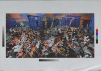 Image of sheet 19910080 photo 21: Gruppe Helter Skelter mit Zooopera (mit Fred Frith) in der Gessnerallee. Vorlage von Peter Bäder Zürich 1991