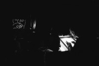 Image of sheet 19910110 photo 25: Pierre Herbert, live drawing at Rote Fabrik, Zürich 1991.