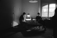Image of sheet 19910470 photo 35: Ein Abfallkübel für Schweinefutter. Jemand macht eine öffentliche Anonce. Ein Dampfer kreuzt auf der Elbe. Portrait Dorothea Hunziker und Christine Müller. Im Zimmer bei Holger Stark.Ein Denkmal für Kästner. Auf der Elbe. Typische Szene in Dresden mit Trabant. Werbung für den Islam. Tanja Zimmermann liegt im Gras, nackt. Lesung von Dorothea Hunziker und Vesta Heyn im Dresdener Frauenzentrum. 1991 Dresden Germany Deutschland Ehemalige DDR former GDR