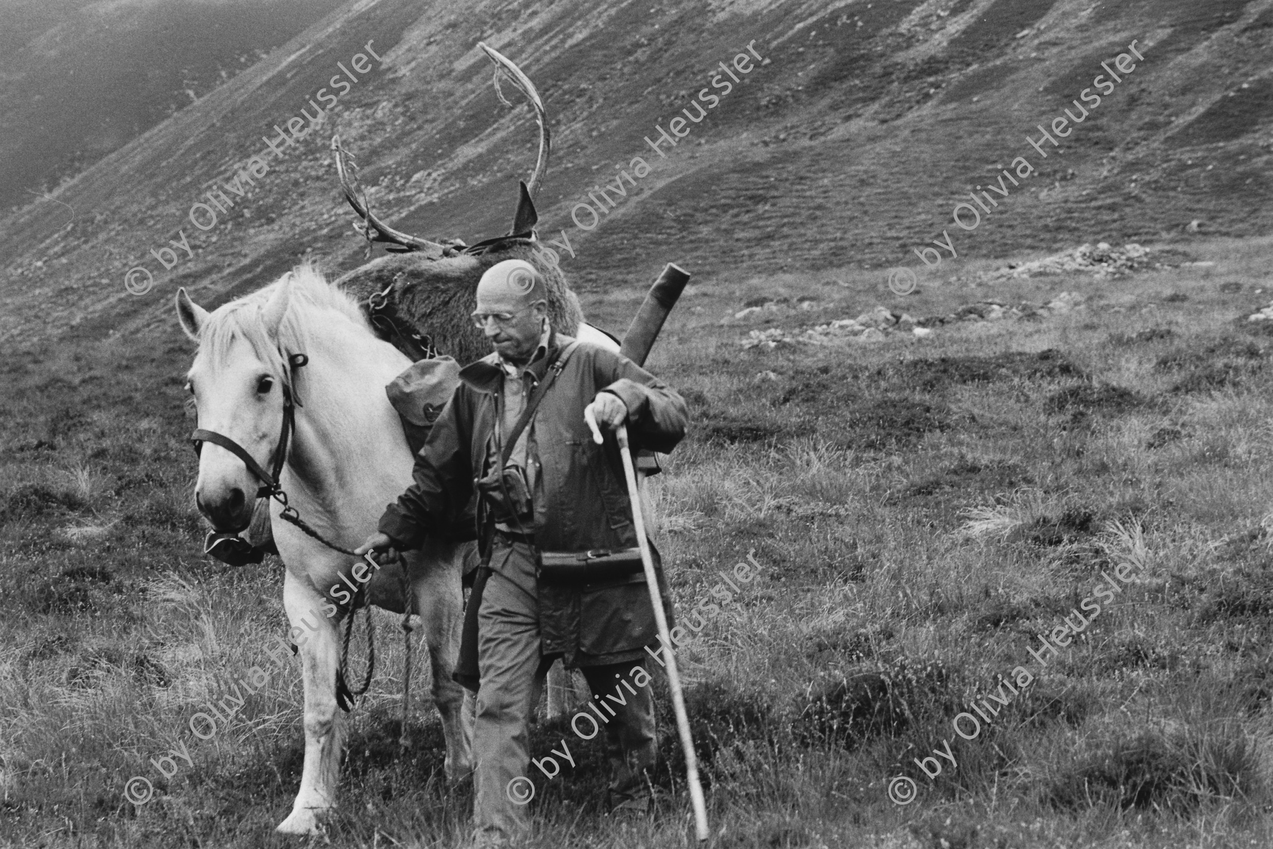 Image of sheet 19910730 photo 35: Hirschjagd in Schottland. 1991
Deer hunting in Scottland Wanderstock Spazierstock
Great britain Grossbritannien √  deer hunting scotland hunter traditional man men walking sticks highland Vital Hauser