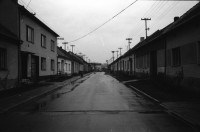 Image of sheet 19920100 photo 1: Im Dorf Dolmi Bojanovice.Eine alte Bäuerin. Der Weinbauer Franz Kubena. Im Weinkeller. In einer Parkettfabrik bei Hodonin. Frauen arbeiten am Fliessband. Abzeichnungen von Havel. Sprays gegen die Romas: 'Die Schwarzen ins Gas'. An einer Bushaltestellein Hodonin. Only for White. lautsprecher und Totenfahne. 1992 Tschechien