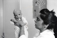 Image of sheet 19920360 photo 32: Jabber ist 2 zwei Monate alt und wiegt zwei Kilogramm. Terres des Hommes Hospital Ernährungsspital, Bethlehem. Palästina 04.92
This extremley undernourished child baby in the Terres des Hommes Hospital she will be nourished and cared for. Bethlehem. Israeli 
Occupied territory Palestine Palästina 1992 √  Health
"House of Meat"; Hebrew: בֵּית לֶחֶם Bēṯ Leḥem, Modern: Bet Leḥem, IPA: [bet ˈleχem], lit "House of Bread;" Greek: Βηθλεὲμ, Vithleém) is a Palestinian city located in the central West Bank, neighboring south Jerusalem, with a population of about 25,000 people. It is the capital of the Bethlehem Governorate of the Palestinian National Authority. The economy is primarily tourist-driven