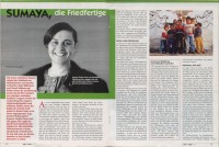 Image of sheet 19920370 photo 16: Portrait Prof. Sumaya Nazer in der Universität Bir Zeit, Westbank. 28.04.92 1992 √ Sumaya Farhat Naser (Arabic: سمية فرحات ناصر‎, born 11 June 1948 in Bir Zeit) is a Palestinian Christian peace activist in the West Bank.

Birzeit University (BZU) (Arabic: جامعة بيرزيت‎) is a public university located in Birzeit near Ramallah, Palestinian territories. BZU is among the foremost tertiary educational institutes in the Palestinian territories and has played a significant role in the Palestinian political dialogue.It is the first institution of higher education to be established in the Palestinian territories and is considered as one of the most prestigious universities in the West Bank.Furthermore, BZU has the highest admission averages among other Palestinian universities