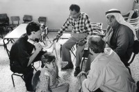 Image of sheet 19920410 photo 2: Dr. Ralf Guggenheim untersucht kleines herzkrankes Mädchen. Familie heisst Badran Abdu El Karem. Medizinisches Personal von CSS heute Medico International Jochi Weil unterstütztes Projekt Anabta. Gesundheitstage Israel Palästina Westbank Jordantal occupied territory 1992 √ Health care Medical help Human right Child 

Anabta (Arabic: عنبتا‎) is a Palestinian town in the Tulkarm Governorate in the northern West Bank, located 9 kilometers east of Tulkarm. According to the Palestinian Central Bureau of Statistics, Anabta had a population of 7,329 inhabitants in 2007.[1] Anabta is administered by a municipal council and is one of the oldest municipalities in the Tulkarm Governorate.[2] The town has an urban area of about 1,300 dunams. Most of its exterior lands are planted with olives, figs and almonds or covered by forests. Water is provided by five underground wells, with distribution supervised by the town's municipality