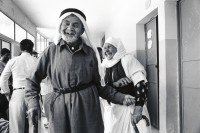 Image of sheet 19920410 photo 21: © 1992, OLIVIA HEUSSLER/ www.clic.li
Aelteres palästinensisches Ehepaar wartet auf die israelische Aerztin. Anabta, Westbank, Palästina 1992 Palestine

An old Palestinian couple 
waiting to be examined and treated by an 
waits for the Israeli doctor. Anabta. 1992 √ Human rights Health care older People occupied territories

Anabta (Arabic: عنبتا‎) is a Palestinian town in the Tulkarm Governorate in the northern West Bank, located 9 kilometers east of Tulkarm. According to the Palestinian Central Bureau of Statistics, Anabta had a population of 7,329 inhabitants in 2007.[1] Anabta is administered by a municipal council and is one of the oldest municipalities in the Tulkarm Governorate.[2] The town has an urban area of about 1,300 dunams. Most of its exterior lands are planted with olives, figs and almonds or covered by forests. Water is provided by five underground wells, with distribution supervised by the town's municipality

Aus: Out of Jerusalem / Jenseits von Jerusalem page 63

zurück von Libération, Paris 2015