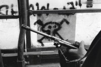 Image of sheet 19920450 photo 18: Graffiti. Patroullie militaire israélien au territoire occupé, Bande de Gaza, Al Shate Refugeecamp, Palestine 1992.

Israelische Militär Patroullie im Gazastreifen. Totenkopf emblem Palästina Graffiti
Military Patrol Israeli Jeep Soldier occupied territory Gaza Strip Palestine Al Shate Refugeecamp Refugees 1992 √  Graffiti skull and crossbones patrol Israel army military soldier jeep truck pick up troops
From:  Out of Jerusalem / Jenseits von Jerusalem page Nr. : 110 111
Out of: From time to time  / Von Zeit zu Zeit 

An Israeli military jeep patrolling the Al Shate Camp. 
Israeli soldier on patrol in Al Shate Camp in the Gaza Strip.
Exhibition: Contres Pouvoirs, Altkirch 2018
Shadows and other Natures gerahmt 24 x 30 cm verk. Martin Buechi 10.2022 framed pp 1450.-
Ricardo on sale 20230913