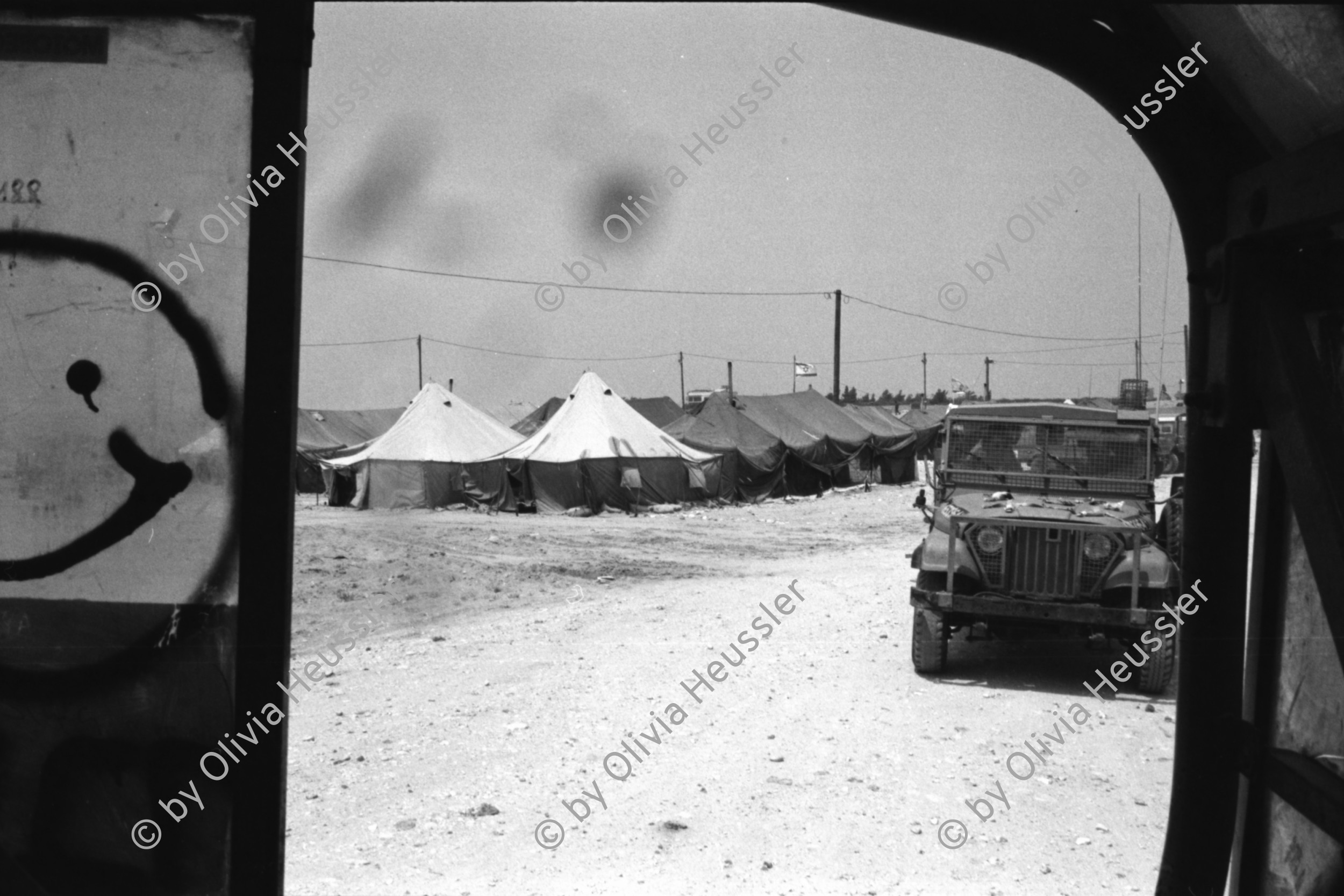 Image of sheet 19920450 photo 36: Be Happy.
Military Patrol Israeli occupied territory Gaza Strip Palestine Al Shate Refugeecamp Refugees 1992