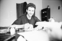 Image of sheet 19920630 photo 25: Andrea Caprez im Atelier in der Cité des Arts.
Paris 1992 France Frankreich
