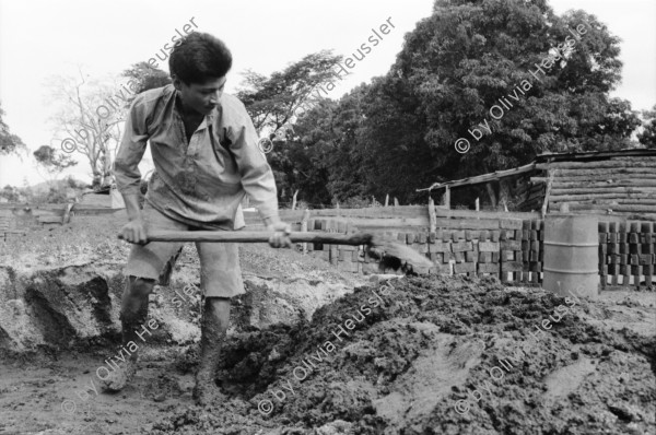 Image of sheet 19930540 photo 24: Ziegelsteine werden auf altbewährte Art produziert und gebrannt 1993 Esteli Nicaragua