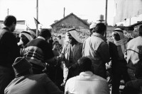 Image of sheet 19931230 photo 36: Strassenszene in Gaza City. Gazastreifen. Palästina 11.93 Palestine Gaza Strip Kids playing Street scene behindert invalid handicapped boy girl laughing laugh happy after the oslo peace talk. Stadt crutches

© 1993, Olivia Heussler √ Kinder spielen Wandbild Mural Graffitti