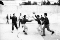 Image of sheet 19931240 photo 28: In einer Schule für Christen in Ramallah, Westbank, Palästina. 11.93

Playing basketball in a school for christian arabs in Ramallah Palestine 
students sport 

© 1993, Olivia Heussler √