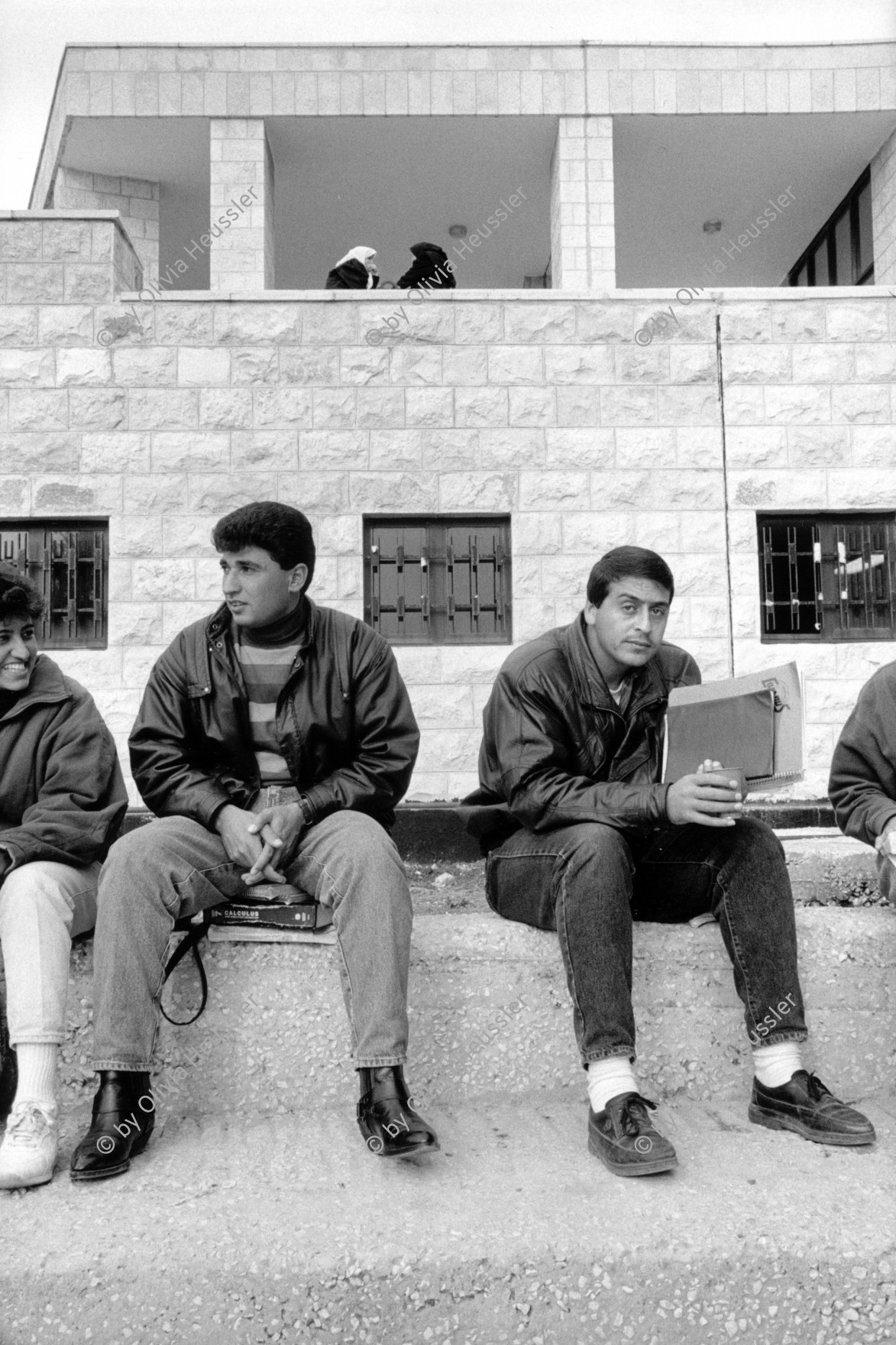 Image of sheet 19931260 photo 10: Zwei Studenten an der Universität Bir Zeit. Westbank 
Palestinian students at their university of Bir Zeit. Westbank 
Two students at Bir Zeit University West bank Palestine 1993
Birzeit University (BZU) (Arabic: جامعة بيرزيت‎) is a public university located in Birzeit near Ramallah, Palestine. BZU is among the foremost tertiary educational institutes in Palestine and has played a significant role in the Palestinian political dialogue. It is the first institution of higher education to be established in the Palestine and is considered as one of the most prestigious universities in the West Bank. Furthermore, BZU has the highest admission averages among other Palestinian universities.


© Olivia Heussler √