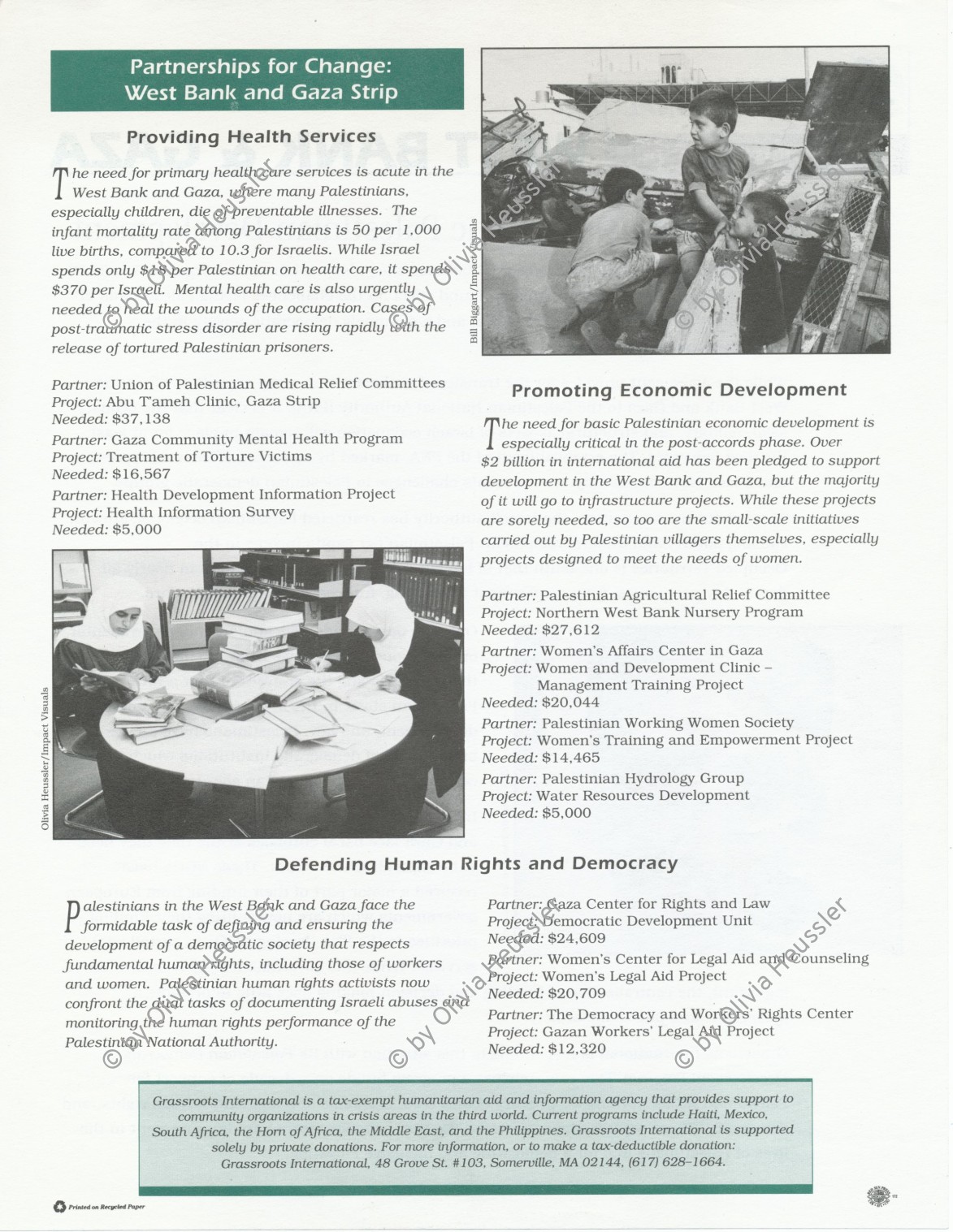 Image of sheet 19931260 photo 4: Zei Studentinnen arbeiten in der Bibliothek der Uni Bir Zeit. Westbank 12.93 √ 1993 Palestine Bibliotheque students female arab muslim University occupied territory
Birzeit University (BZU) (Arabic: جامعة بيرزيت‎) is a public university located in Birzeit near Ramallah, Palestine. BZU is among the foremost tertiary educational institutes in Palestine and has played a significant role in the Palestinian political dialogue. It is the first institution of higher education to be established in the Palestine and is considered as one of the most prestigious universities in the West Bank.Furthermore, BZU has the highest admission averages among other Palestinian universities.
© 1993, Olivia Heussler