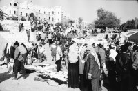 Image of sheet 19931270 photo 27: Bei Yvon Deutsch Bananenstude Transparent The People with the Golan Junge macht Salto im Hintergrund die Stadtmauer von Jerusalem Marktszene Portrait von Parlamentsabgeordnete (Meretz) Naomi Chazan Portrait Frauen Israel 1993