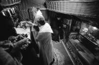 Image of sheet 19931420 photo 19: Priester halten ihre messe in spanisch. Es ist die erste Messe hier, seit dem Ausbruch der Intifada. Israel 1993
The Church of the Nativity is a basilica located in Bethlehem, Palestinian territories, and is considered to be the oldest continuously operating Christian church in the world