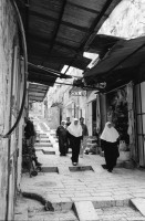 Image of sheet 19931430 photo 16: Alis Guggenheim Bild Hoolegrasch hängt im Israel Museum. In Judaica. Gift of Sigmund Wiener und Eva Wiener Karo Luzern. Irene und David Sala Wing for Israel Communities. Altstadt Kinder spielen mit Glaskugeln. Frauen. Junge rennt im Hintergrund Israel fahne. Klagemauer Männer und Frauen. am 24.12. Mutter mit Kind im Rucksack. Zettelchen stecken in der Mauer. Jerusalem Israel 1993

Während des Gebets an der Klagemauer. Jerusalem 24.12. 1993 √
Altstadt Old town

The Western Wall, Wailing Wall or Kotel (Hebrew: About this sound הַכֹּתֶל הַמַּעֲרָבִי (help·info), translit.: HaKotel HaMa'aravi; Ashkenazic pronunciation: Kosel; Arabic: حائط البراق‎, translit.: Ḥā'iṭ Al-Burāq, translat.: The Buraq Wall) is located in the Old City of Jerusalem at the foot of the western side of the Temple Moun