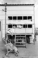 Image of sheet 19931470 photo 22: Waschsalon. Launderette Kibbutz Samar  1993
baby trolley Kinderwagen 

√ © 1993, Olivia Heussler
Samar (Hebrew: סָמָר) is a kibbutz in the Arabah valley in the far south of Israel. Located near Eilat, it falls under the jurisdiction of Hevel Eilot Regional Council.