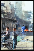 Image of sheet 19933005 photo 53: a two palestinian boys during protest with tear gas and smoke in the street of Khan younis

Khan Yunis (Arabic: خان يونس‎, also spelled Khan Younis or Khan Yunus; translation: Caravanserai [of] Yunis) is a city in the southern Gaza Strip. According to the Palestinian Central Bureau of Statistics, Khan Yunis had a population of 142,637 in 2007 and 202,000 in 2010 and 350,000 in 2012. Although Khan Yunis lies only four kilometers east of the Mediterranean Sea,

© 1992, by OLIVIA HEUSSLER, www.clic.li