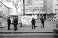 Image of sheet 19940110 photo 28: With a day of action in district 5,  residents celebrate the second anniversary of the closing of the needle parc at Platzspitz Zürich, Schweiz 
Switzerland Europe