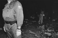 Image of sheet 19940360 photo 36: Während einer Polizeikontrolle im ehemaligen Zürcher Bahnhof Lettenareal. 24.08.94 √ 1994
Während einer Polizeikontrolle im ehemaligen Zürcher Bahnhof Lettenareal. 
Polizeikontrolle in der Drogenszene  24.08.94 √
Drogen Konsum Letten Areal 
Policeman searches a Drugdealer, Zürich Switzerland 1994